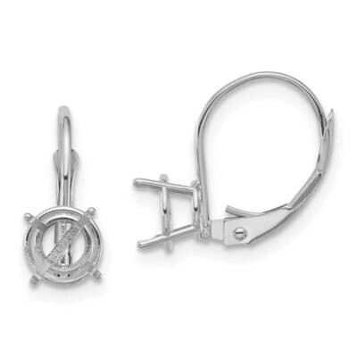 6mm Round Leverback Mounting 14k White Gold XLB112W, MPN: XLB112W, 191101835902