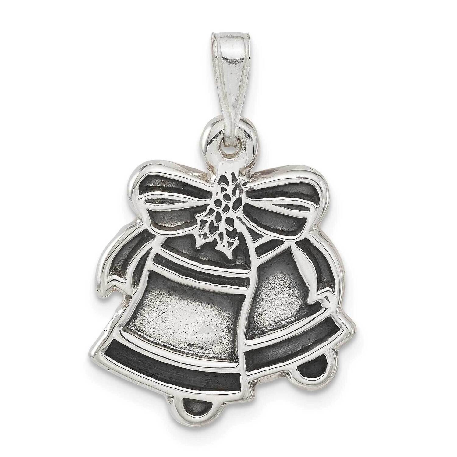 Antiqued Bells Charm Sterling Silver QC3812