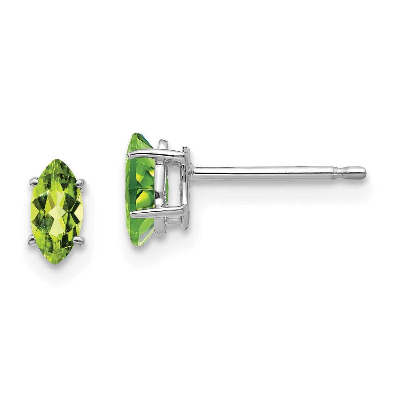 6x3mm Marquise Peridot earring 14k White Gold XE102WPE, MPN: XE102WPE, 883957089485
