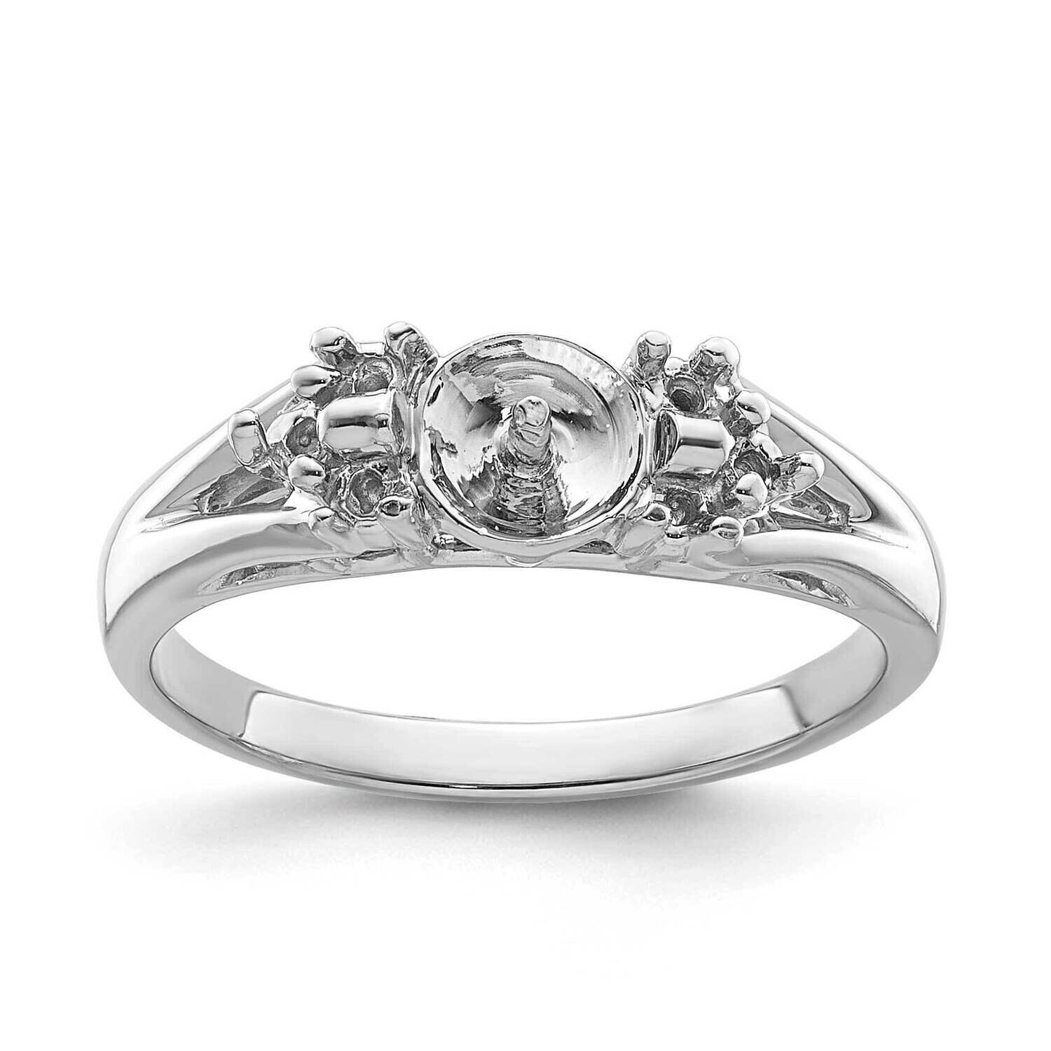 6mm Cultured Pearl &amp; .10ct. Diamond Ring Mounting 14k White Gold Y4389, MPN: Y4389,