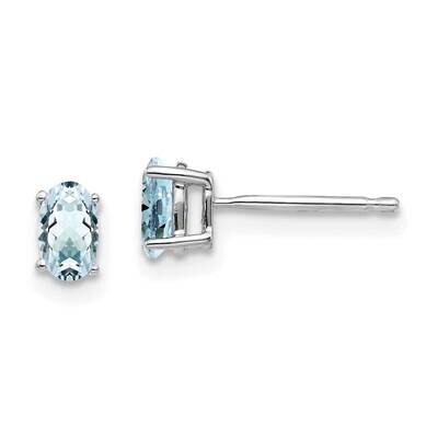 Aquamarine Earrings 14k White Gold XE85WAQ-B, MPN: XE85WAQ-B, 883957341507