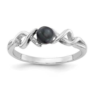 4mm Black Fresh Water Cultured Pearl Ring 14k white Gold Y1872BP, MPN: Y1872BP, 883957058351