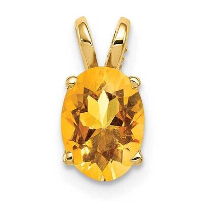 8x6mm Oval Citrine pendant 14k Gold XP423CI, MPN: XP423CI, 883957208879