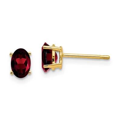 6x4mm Oval Garnet Earrings 14k Gold XE86GA, MPN: XE86GA, 883957106465