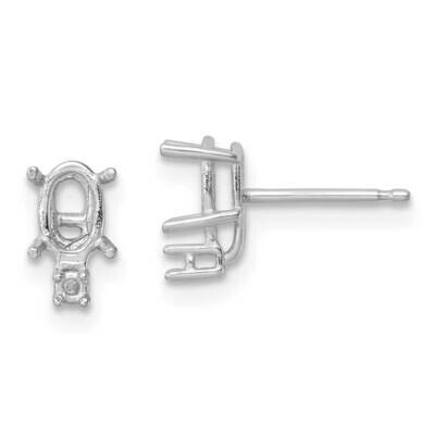 6x4 Oval &amp; Diamond Earring Mounting 14k White Gold XE755, MPN: XE755, 191101835247