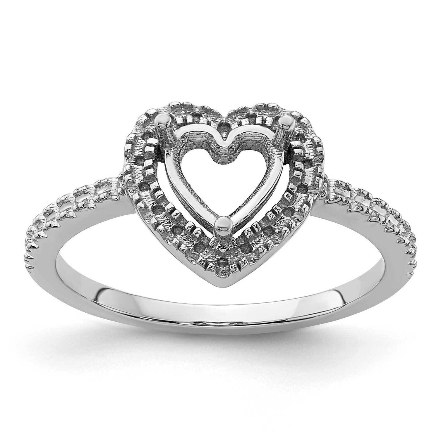 Diamond & Gemstone Ring Mounting 14k White Gold Y4438