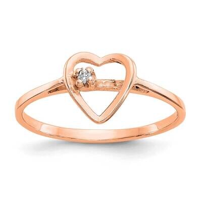 Polished Diamond Heart Ring 14k Rose Gold Y1779AA, MPN: Y1779AA, 191101547065