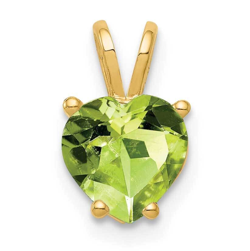 7mm Heart Peridot pendant 14k Gold XP430PE, MPN: XP430PE, 883957209487