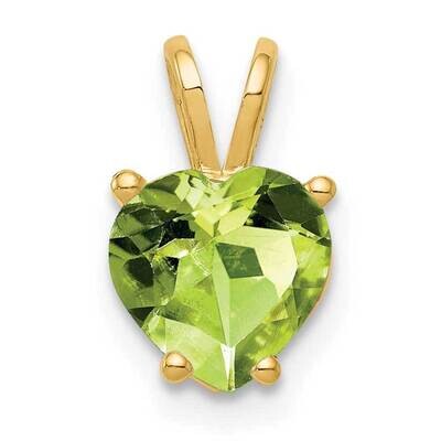 7mm Heart Peridot pendant 14k Gold XP430PE, MPN: XP430PE, 883957209487