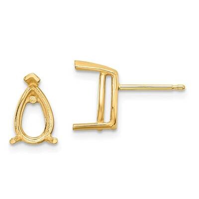 8x5 Pear Earring Mountings 14k Gold XE81, MPN: XE81, 191101835391
