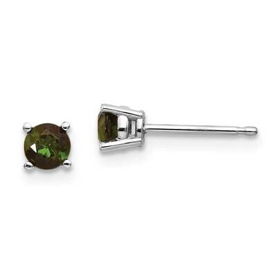 Green Tourmaline Earrings 14k White Gold XE71WGT-B, MPN: XE71WGT-B, 883957097152