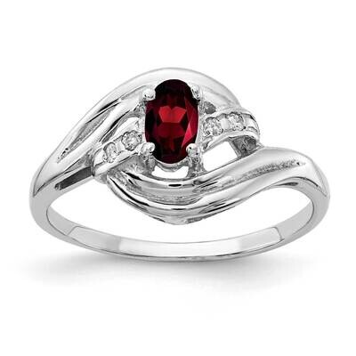 5x3mm Oval Garnet Diamond Ring 14k White Gold X9723GA_AA, MPN: X9723GA_AA, 883957640778