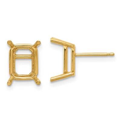 9x7 Emerald Earring Mountings 14k Gold XE68, MPN: XE68, 191101835094