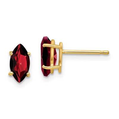 8x4mm Marquise Garnet earring 14k Gold XE104GA, MPN: XE104GA, 883957089935
