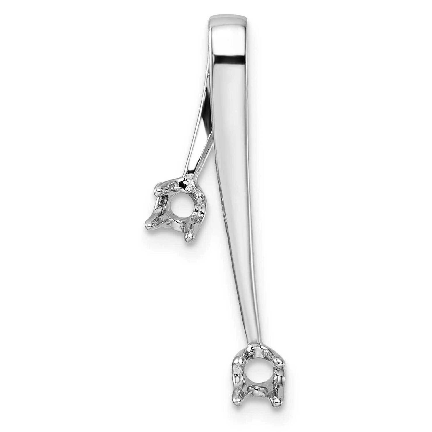 Holds 2-3mm Stone, Chain Slide Mounting 14k White Gold XP34W