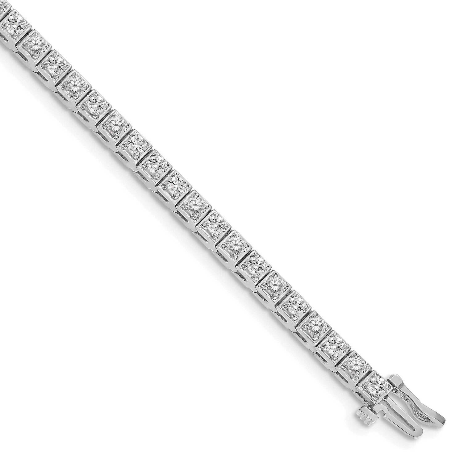 Holds 44 2.2mm Stones 1.8ct Square Link Tennis Bracelet Mounting 14k White Gold X755W