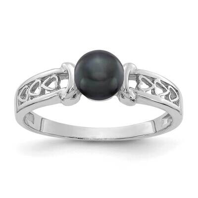 5.5mm Black Fresh Water Cultured Pearl Ring 14k white Gold Y1848BP, MPN: Y1848BP, 883957054131