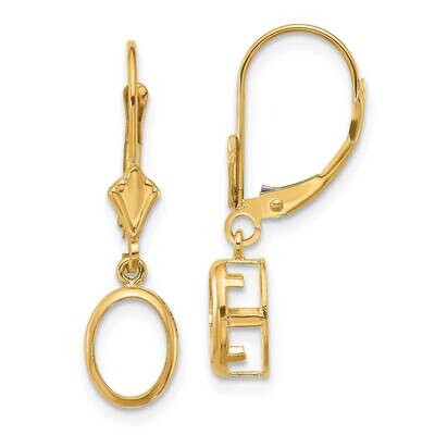 8x6 Oval Leverback Earring Mounting 14k Gold XLB107, MPN: XLB107, 191101835858