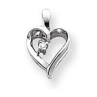 Diamond heart pendant 14k White Gold XH5WAA