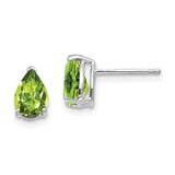 Peridot Diamond Pear Stud Earrings 14k Gold XE80WPE, MPN: XE80WPE, 883957103372