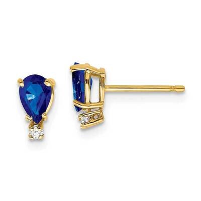 6x4mm Pear Sapphire &amp; Diamond Earrings 14k Gold XE760S/AAA, MPN: XE760S/AAA, 883957099187