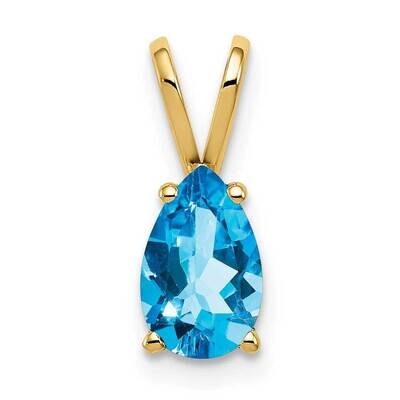 8x5mm Pear Blue Topaz pendant 14k Gold XP425BT, MPN: XP425BT, 883957209067