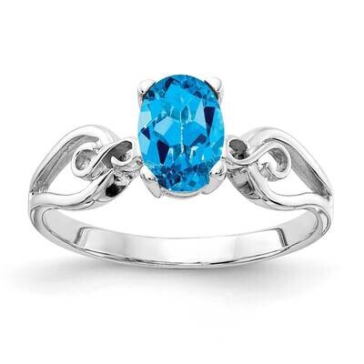 Blue Topaz Ring 14k white Gold 8x6mm Oval Y2236BT, MPN: Y2236BT, 883957625522