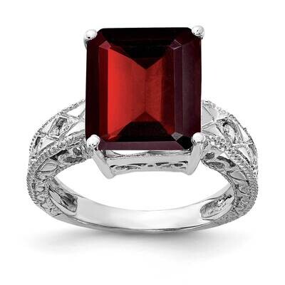 12x10mm Emerald Cut Garnet Diamond Ring 14k white Gold Y2270GA/A, MPN: Y2270GA/A, 883957618807