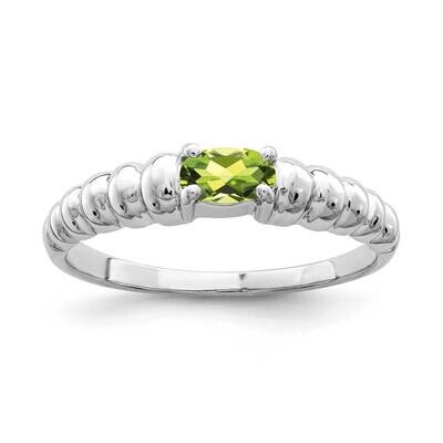 Peridot Ring 14k white Gold 5x3mm Oval X9711PE, MPN: X9711PE, 883957641195