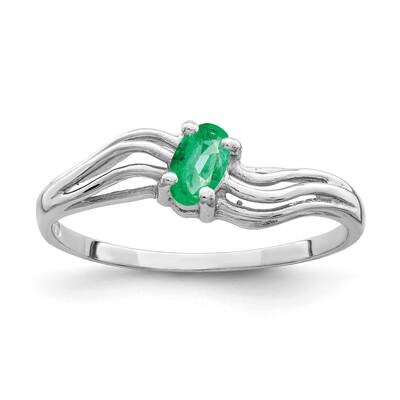 Emerald Ring 14k white Gold 5x3mm Oval X9707E, MPN: X9707E, 883957640648
