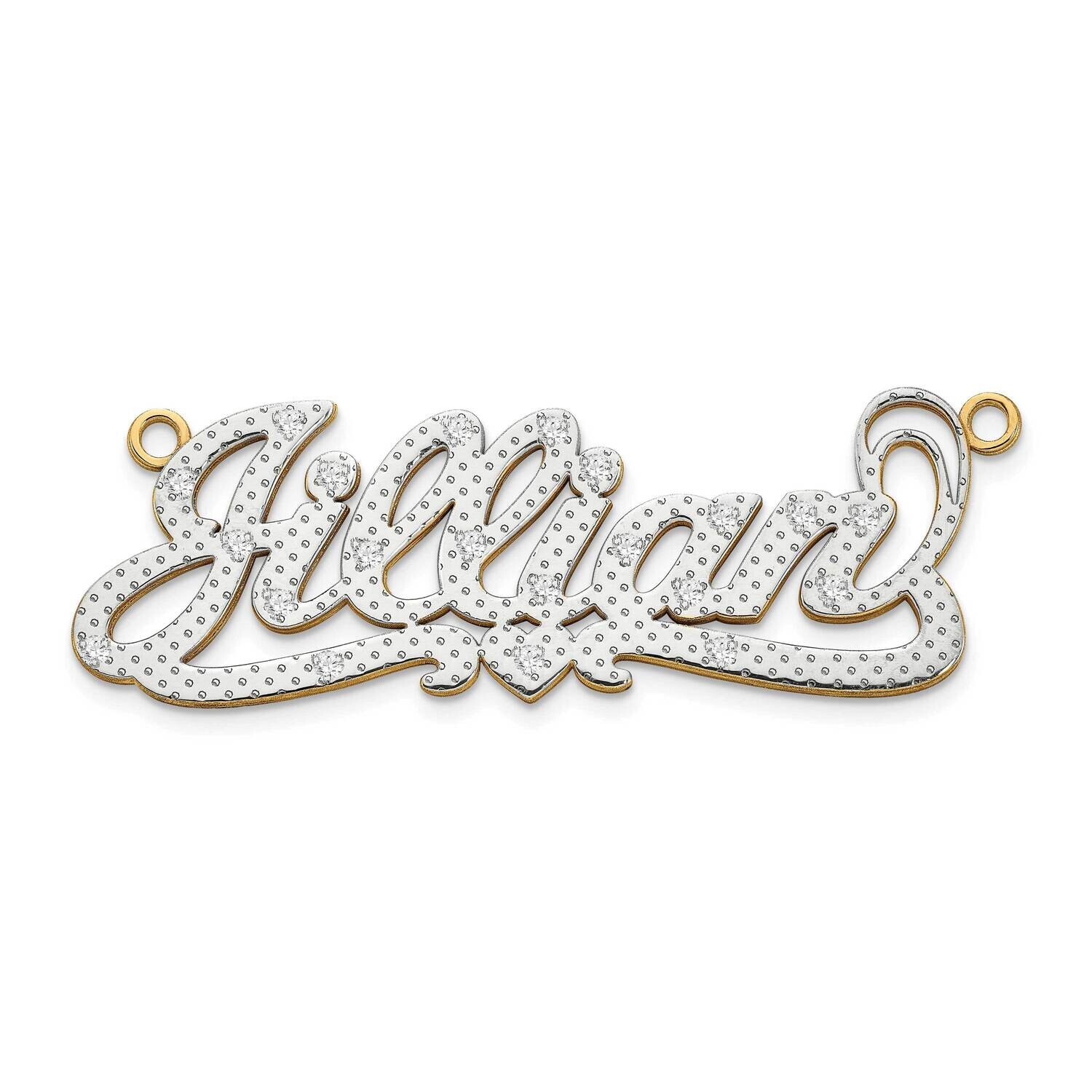 3-Dimensional Diamond Nameplate Pendant 10k Gold 10XNA39, MPN: 10XNA39, 191101093302