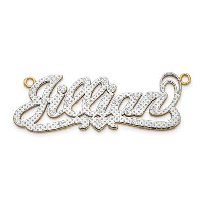 3-Dimensional Diamond Nameplate Pendant 10k Gold 10XNA39, MPN: 10XNA39, 191101093302