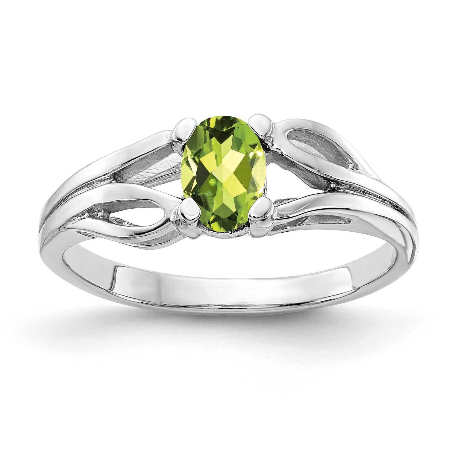 Peridot Ring 14k white Gold 6x4mm Oval Y2097PE, MPN: Y2097PE, 883957708966