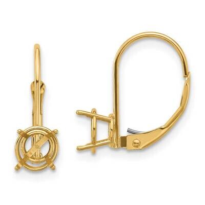 6mm Round Leverback Earring Mounting 14k Gold XLB112, MPN: XLB112, 191101835896