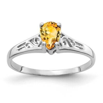 Citrine Ring 14k white Gold 6x4mm Pear Y2101CI, MPN: Y2101CI, 883957710662