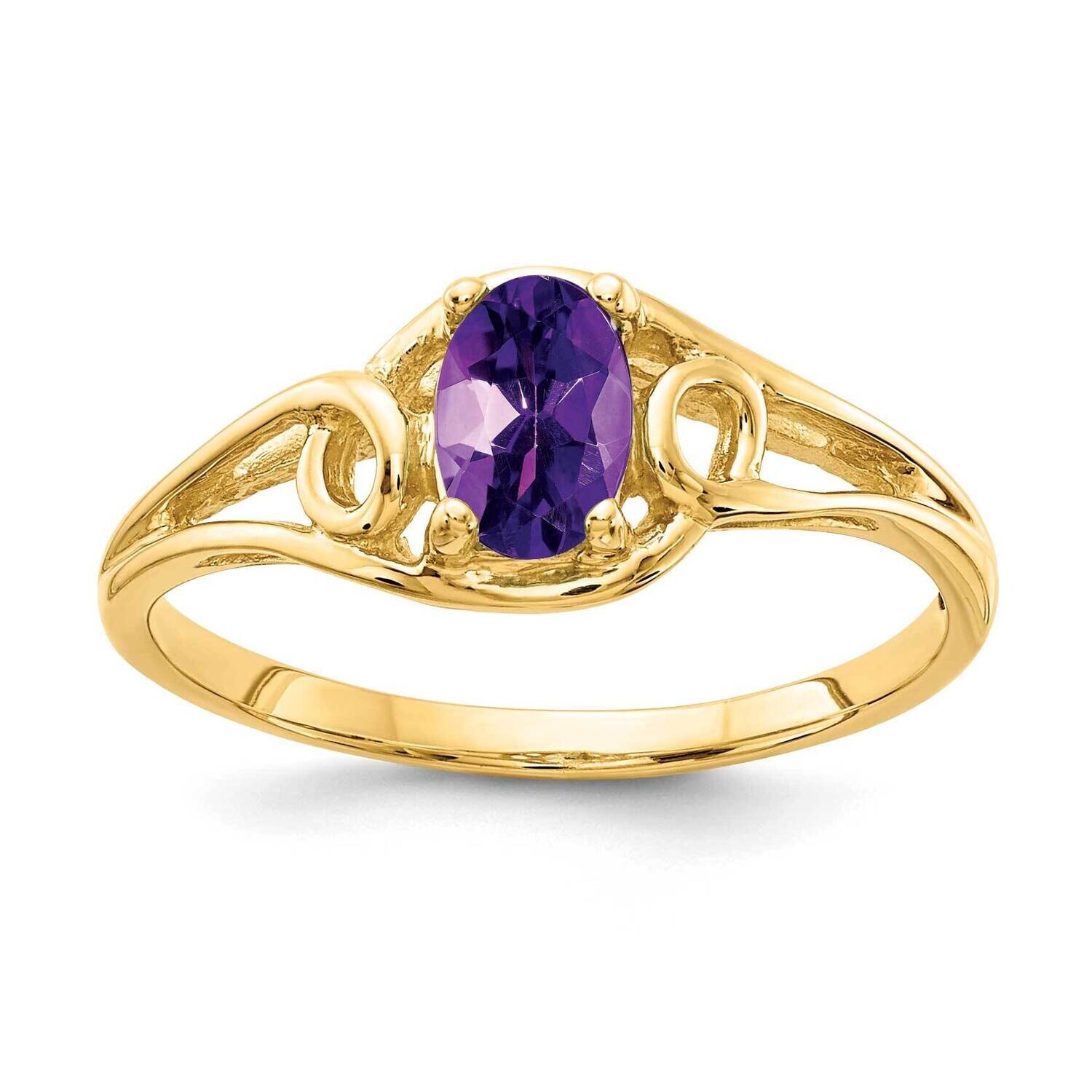 Amethyst Ring 14k Gold 7x5mm Oval Y2205AM, MPN: Y2205AM, 883957539140