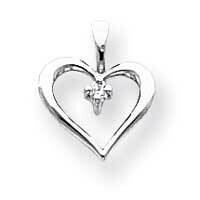 A Diamond Heart Pendant 14k White Gold XH6WA, MPN: XH6WA, 883957237978