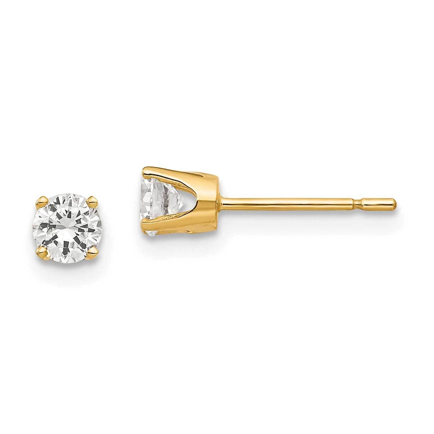 3.75mm Synthetic Diamond stud earrings 14k Gold XD6CZ