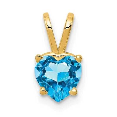 6mm Heart Blue Topaz pendant 14k Gold XP429BT, MPN: XP429BT, 883957209388