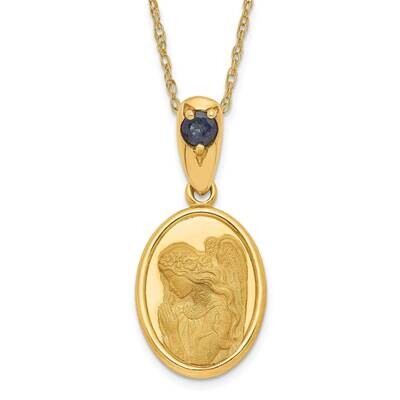 Wings of Love with 18 Inch Chain September Necklace 14k Gold XU722