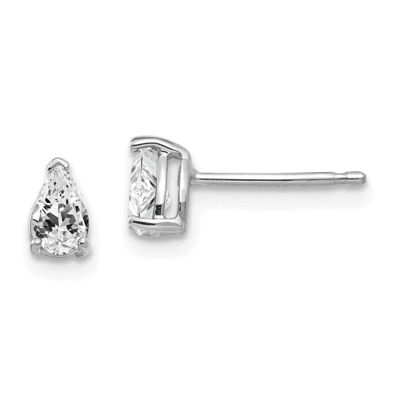 Cubic ZirconiDiamond pear stud earring 14k Gold XE78WCZ