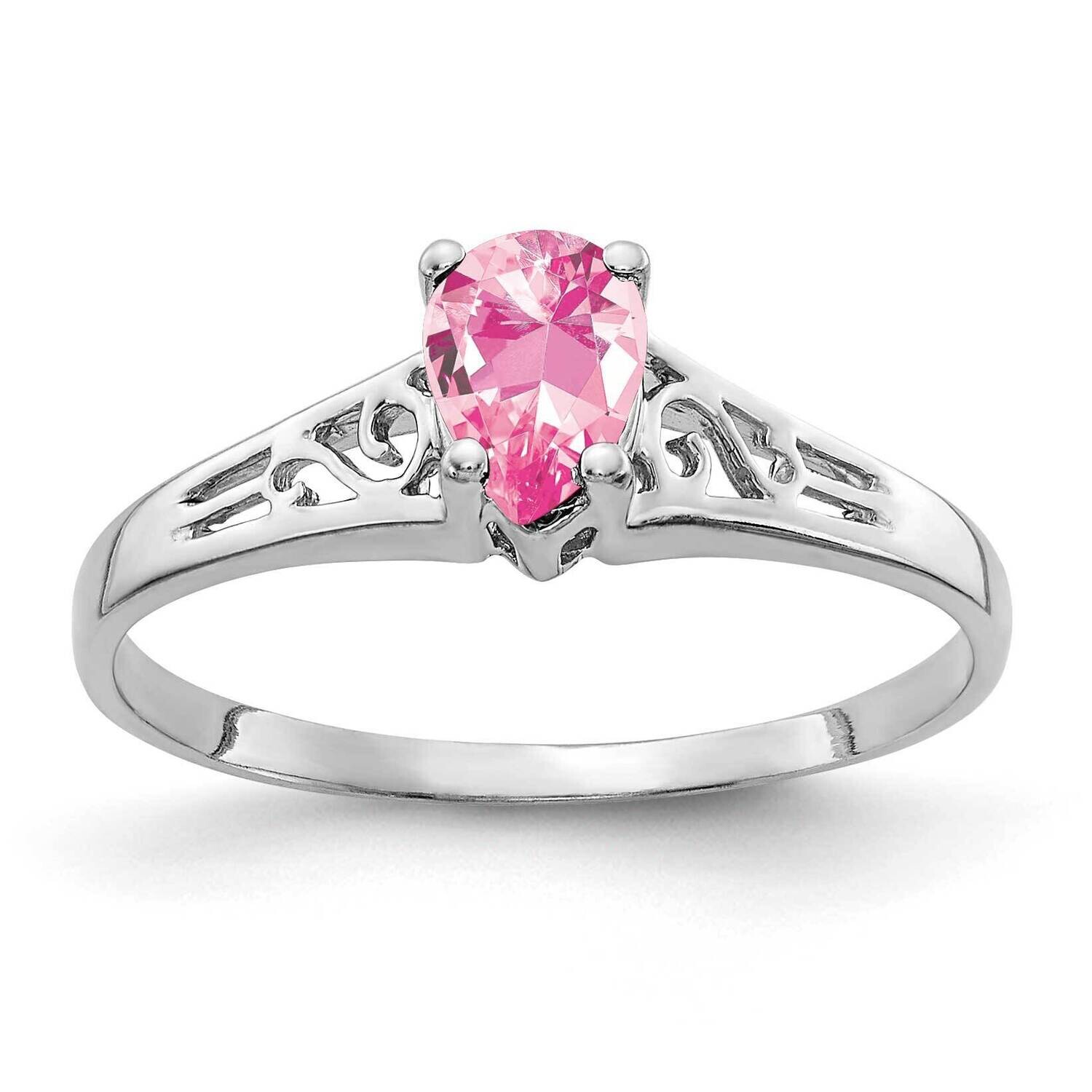 Pink Tourmaline Ring 14k white Gold 6x4mm Pear Y2101PT, MPN: Y2101PT, 883957710754