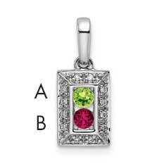 Family Jewelry Genuine Stone &amp; Diamond Set Pendant 14k White Gold XMPW46/2GY, MPN: XMPW46/2GY, 8839…