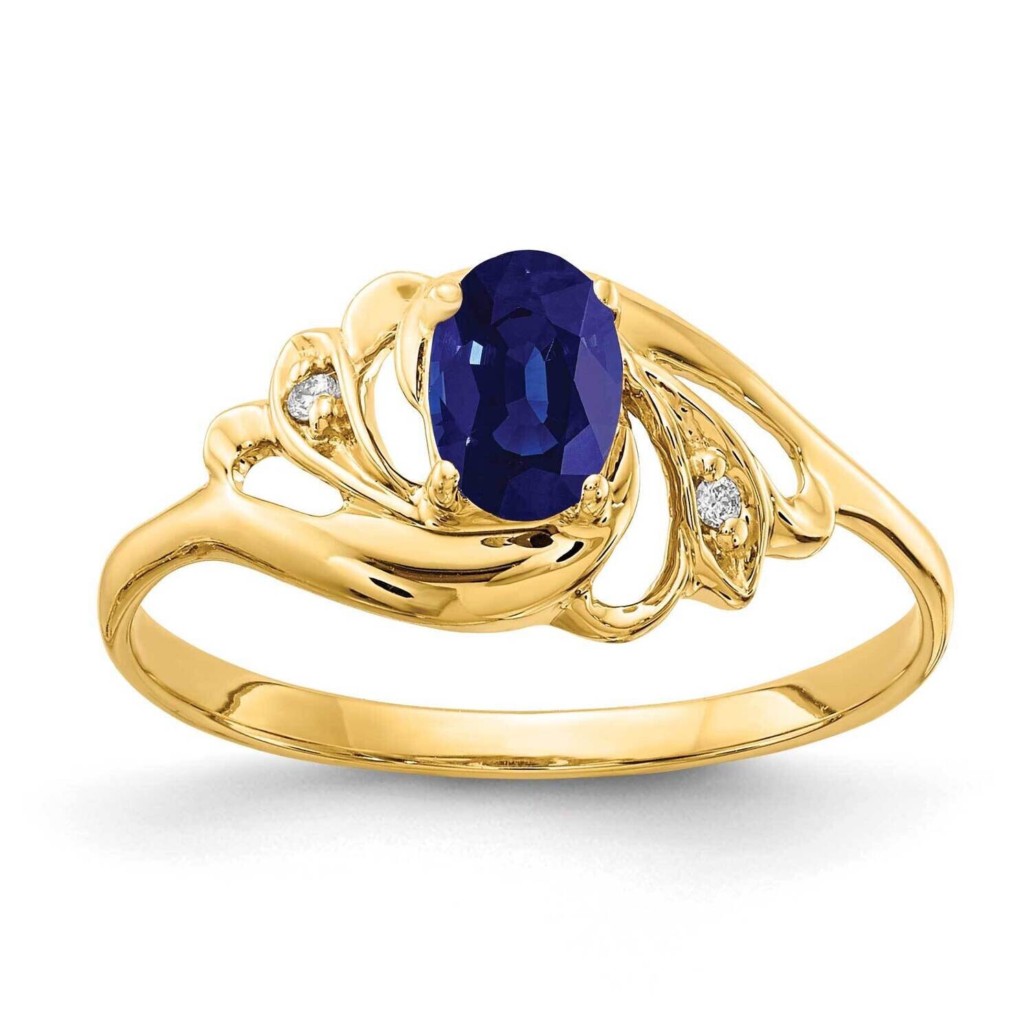 Sapphire Diamond Ring 14k Gold 6x4mm Oval X9716S/A, MPN: X9716S/A, 883957636320