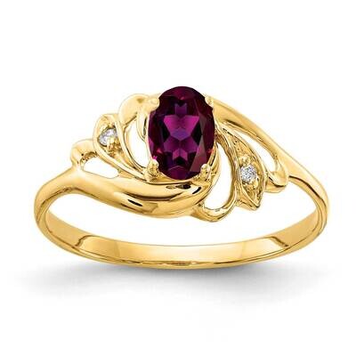 Rhodolite Garnet Diamond Ring 14k Gold 6x4mm Oval X9716RG/A, MPN: X9716RG/A, 883957635989