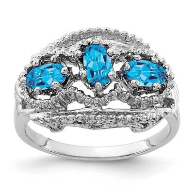 Blue Topaz Ring 14k white Gold 5x3mm Oval Y2060BT, MPN: Y2060BT, 883957682167