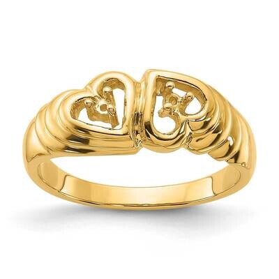 0.05ct. Diamond Heart Ring Mounting 14k Gold Polished Y1723, MPN: Y1723,