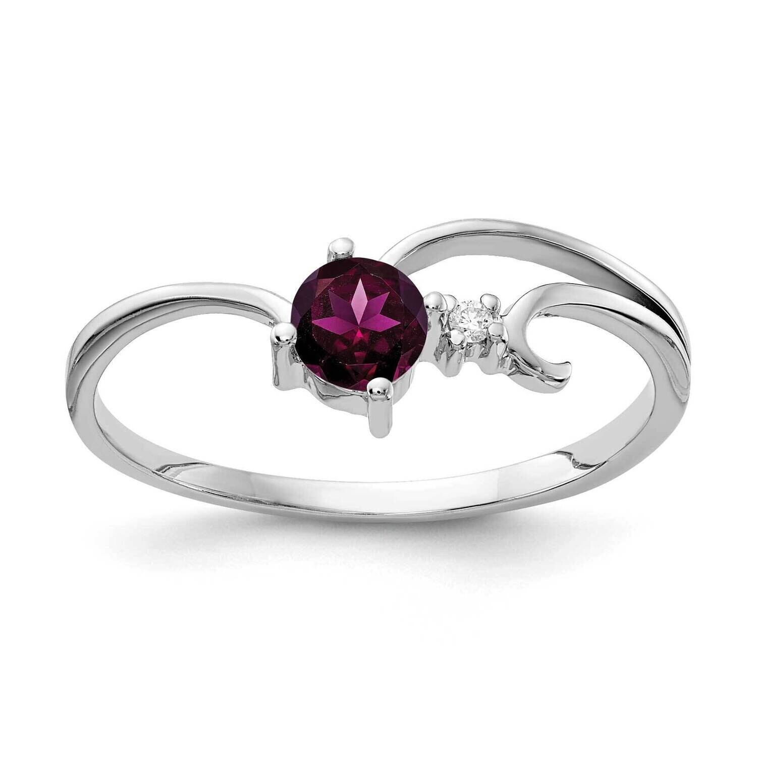 4mm Rhodolite Garnet Diamond Ring 14k White Gold X9705RG_AA, MPN: X9705RG_AA, 883957573496