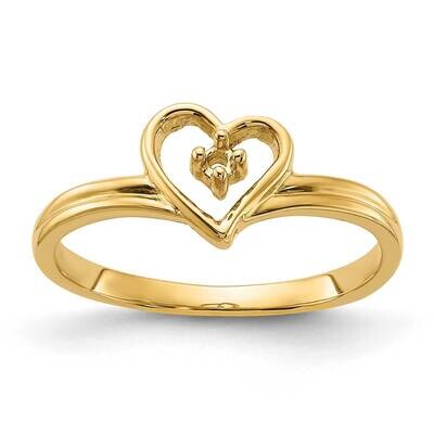 0.03ct. Diamond Heart Ring Mounting 14k Gold Polished Y1780, MPN: Y1780,