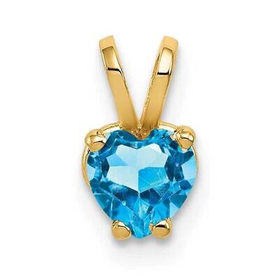 5mm Heart Blue Topaz pendant 14k Gold XP428BT, MPN: XP428BT, 883957209302